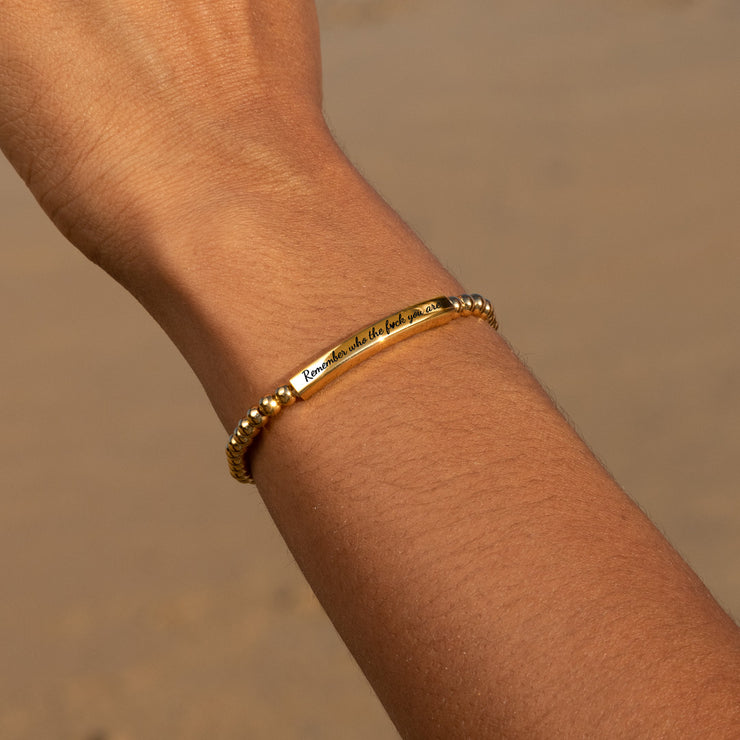 Remember Who The F♥ck You Are Bead & Tube Bracelet