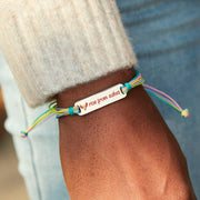 Enamel Mantra Bar Bracelet