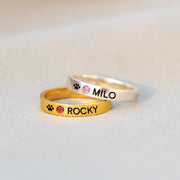 The Dog Mother Birthstone Engraving Ring Band