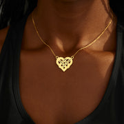 This Human Is Owned By 1-5 Names Knotted Heart Necklace