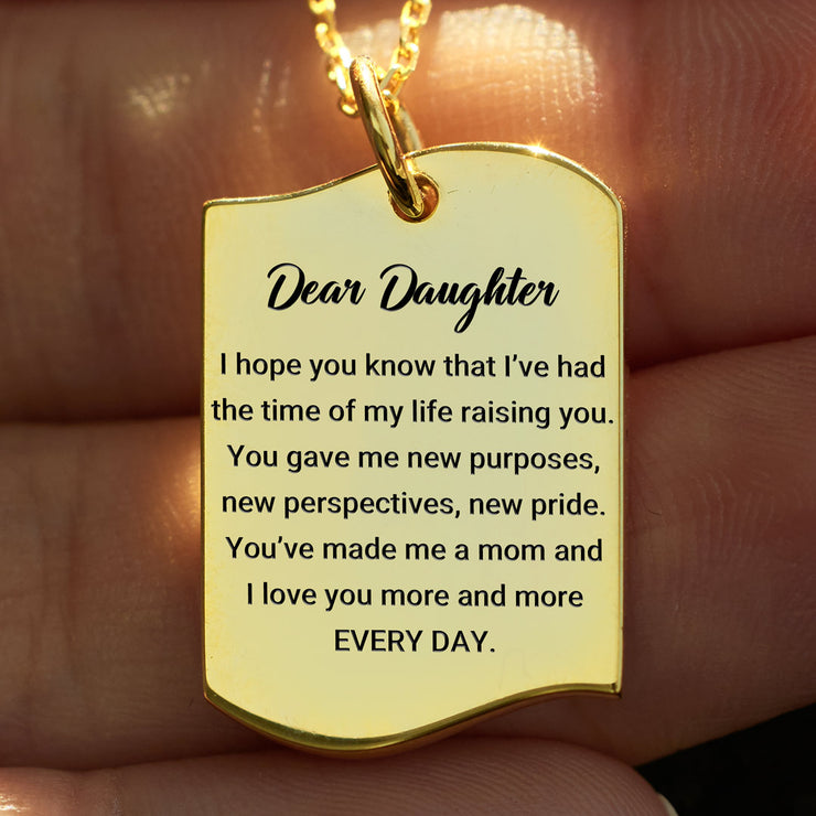 I Love You More Every Day Custom Photo Irregular Dog Tag Necklace