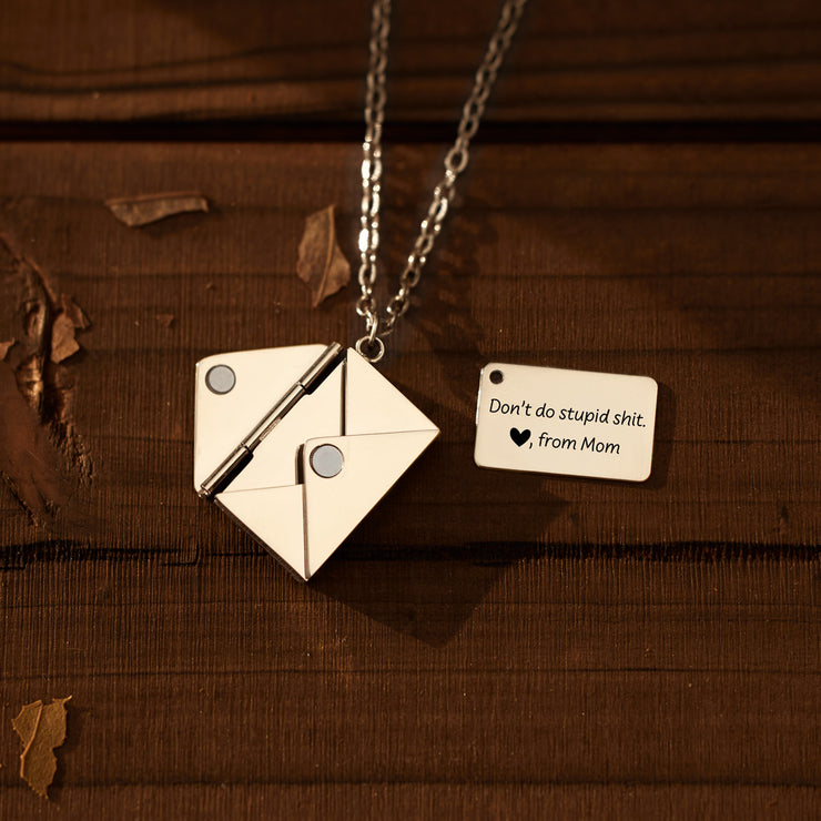 Don't Do Stupid Sh♥︎t Hidden Message Letter Necklace