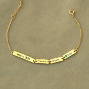 1-6 Names&Birthstones Bar Bracelet