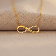 Love From Mom Sparkling Infinity Engraved Necklace