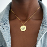 Floral Edge Disc Necklace
