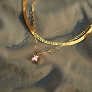 Cushion-Cut Birthstone Layered Necklace Set