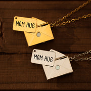 Mom Hug Hidden Message Letter Necklace