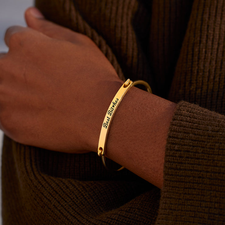 Best B♥tches Promise Front-Open Bar Bangle