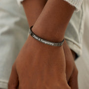 Pain is Temporary Black Bangle