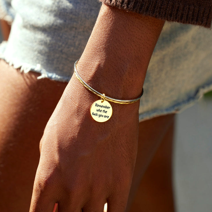 Two-Tone Golden Plate Hammered Bracelet