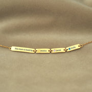 1-6 Names&Birthstones Bar Bracelet