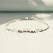 Pray and Keep Going Cuban Chain Tube Bracelet