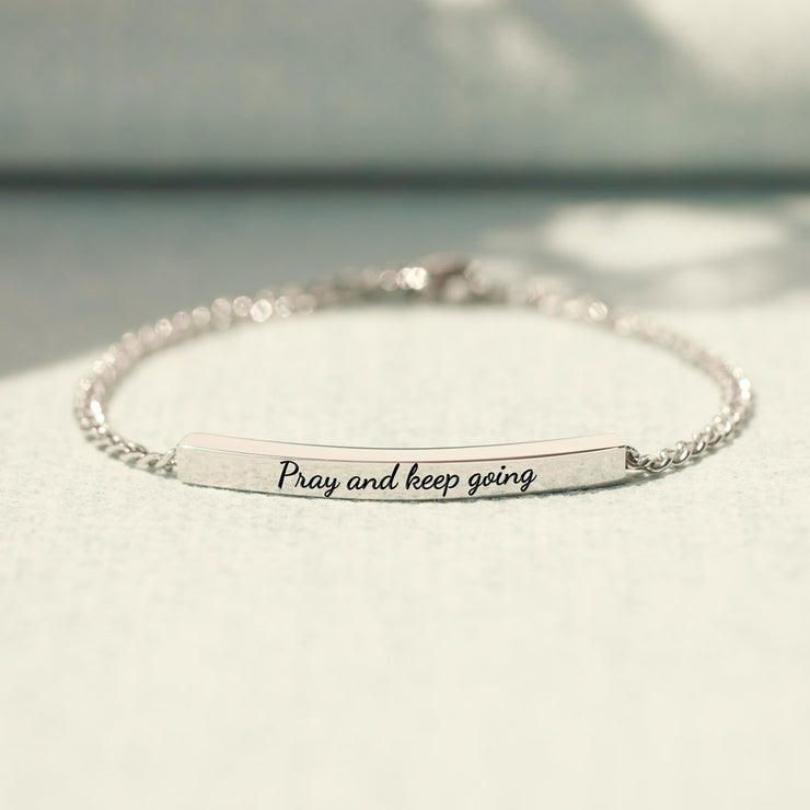 Pray and Keep Going Cuban Chain Tube Bracelet