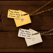 Hey Mama Hidden Message Letter Necklace