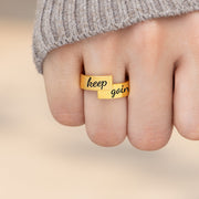 Keep F♥cking Going Engraved Wrap Ring