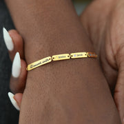 1-6 Names&Birthstones Bar Bracelet