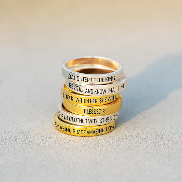 Stack Your Blessings Mantra Ring