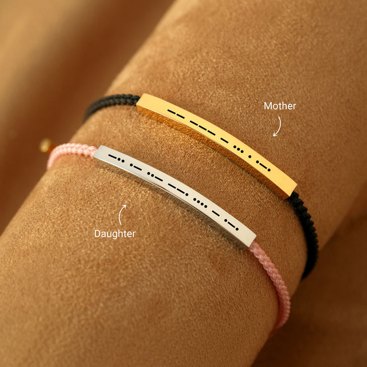 Mother Daughter Morse Code Tube Bracelet