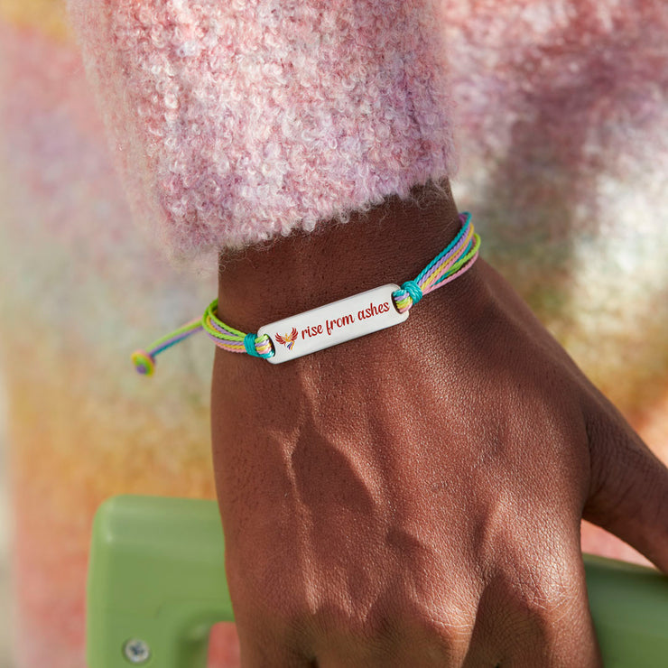 Enamel Mantra Bar Bracelet