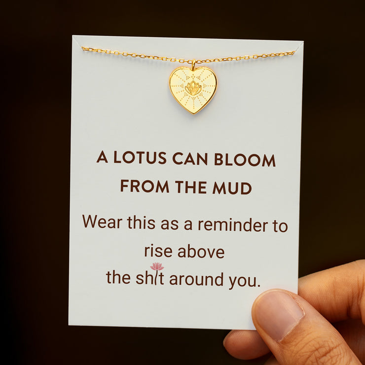 Rise Above the Shit Around You Lotus Necklace