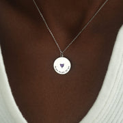 Heart Birthstone Disk Necklace