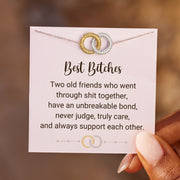 Best B♥tches Gold & Silver Linking Circles Friendship Bracelet