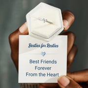 Besties for Resties Engraved Half Enamel Heart-Cut Rings