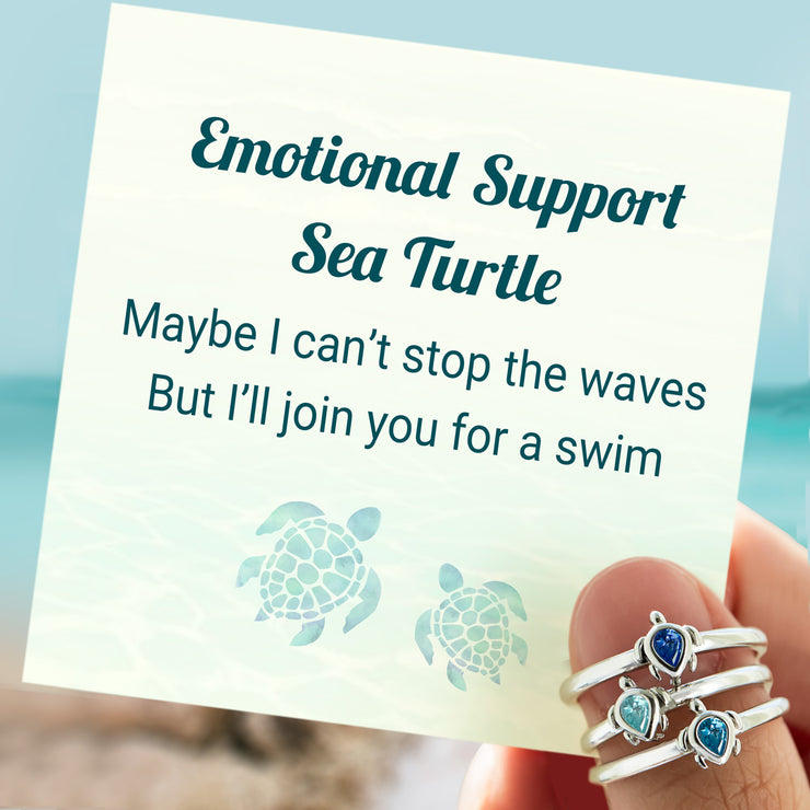 I'll Join You For A Swim Emotional Support Sea Turtle Ring