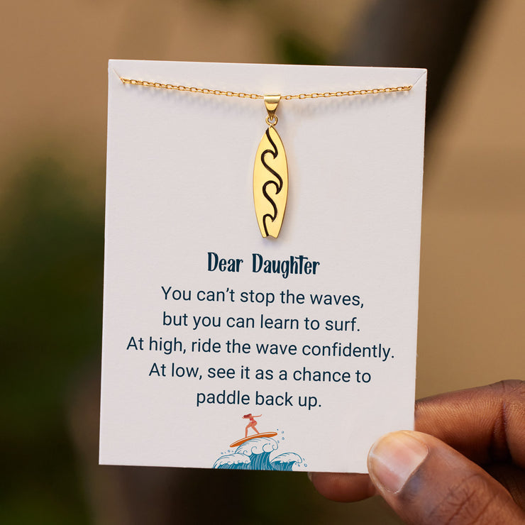 Dear Daughter Paddle Back To The Top Surfboard Necklace