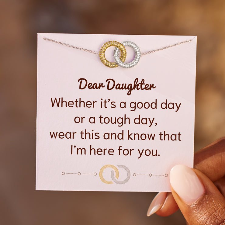 Dear Daughter Gold & Silver Linking Circles Bracelet