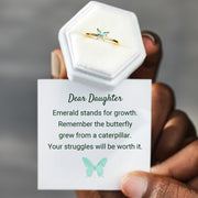 Emerald Butterfly Ring