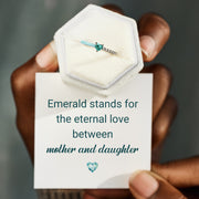 The Eternal Love Matching Heart-Cut Half Enamel Emerald Ring