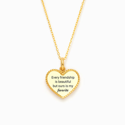 Engraved Heart Pendant Necklace