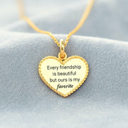 Engraved Heart Pendant Necklace