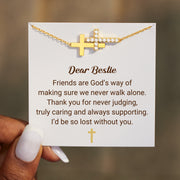 Dear Bestie Double Cross Bracelet