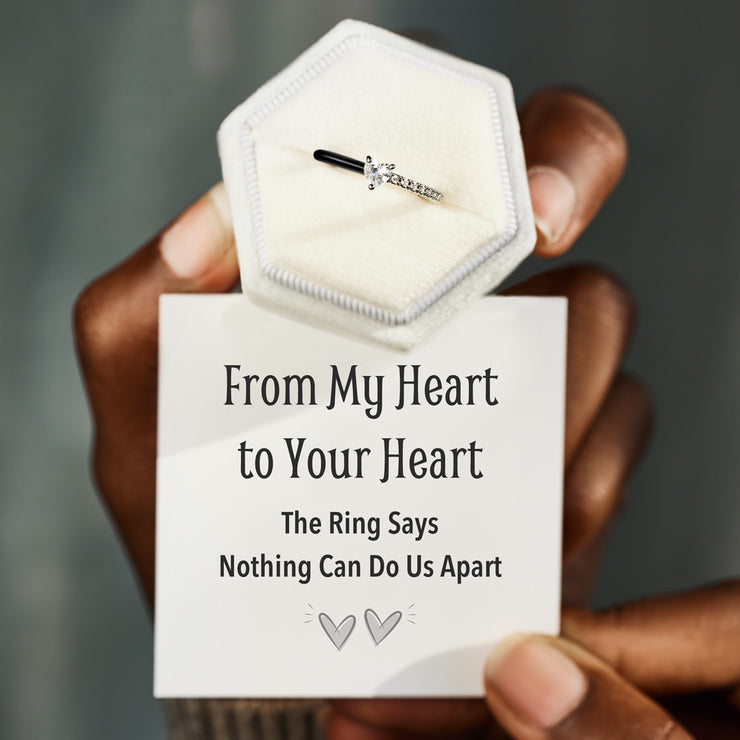 Half Enamel Heart-Cut Rings