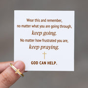 God Can Help Golden Cross Ring