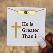 He is Greater Than i Dainty Chain Bar Bracelet