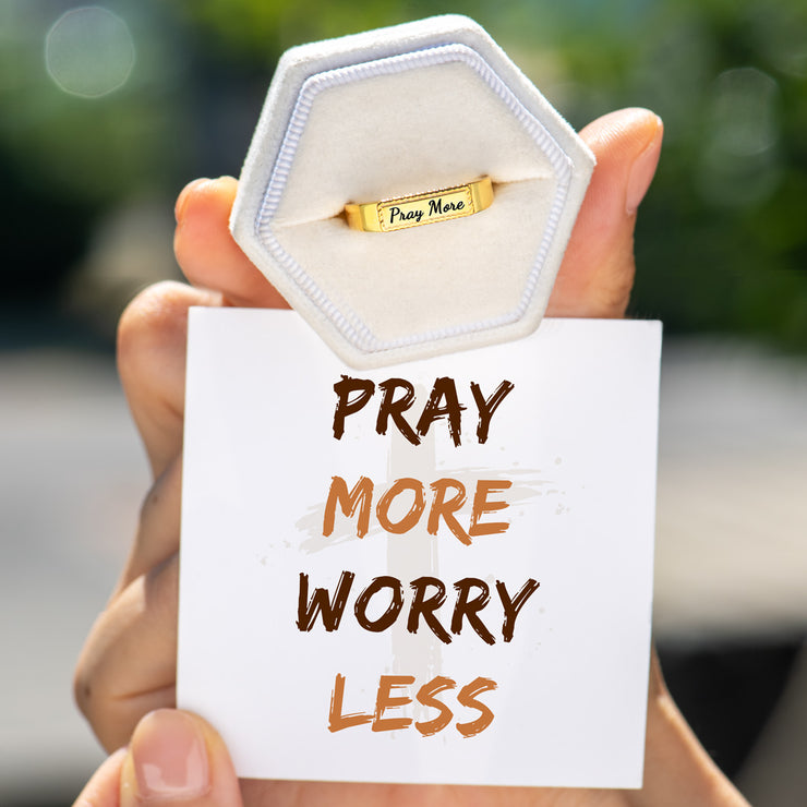 Pray More Worry Less Bar Ring