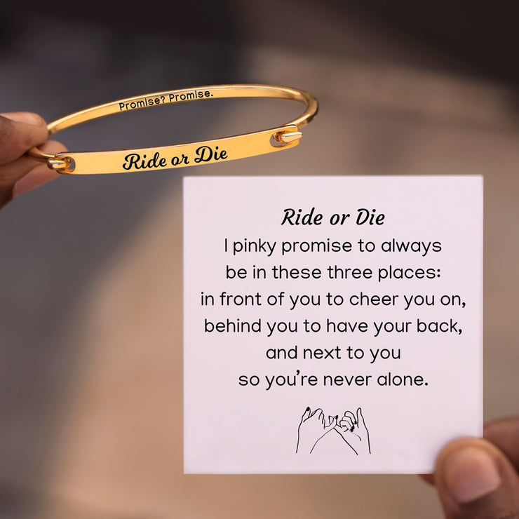 Ride or Die Pinky Promise Front-Open Bar Bangle