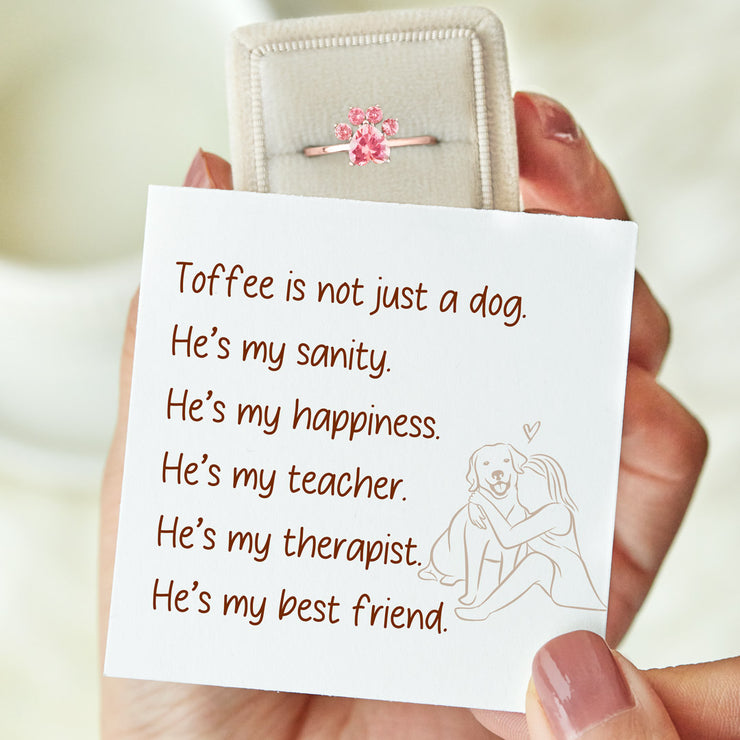 For My Best Friend Dog Paw Ring