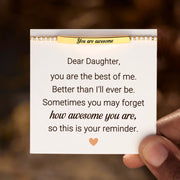 For Awesome Daughter Golden Bar Tennis Bracelet