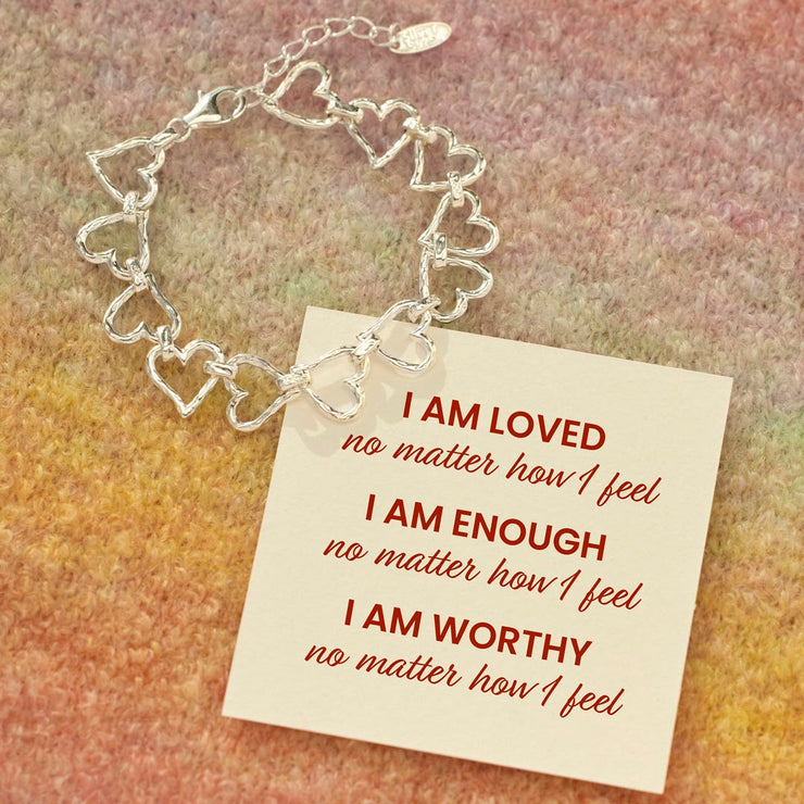 I am Loved Hammered Heart Bracelet