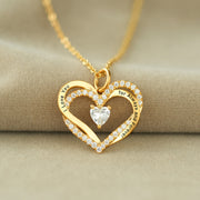 Engraved Two Heart Necklace