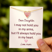 I Will Always Hold You In My Heart Sparkled Heart Necklace