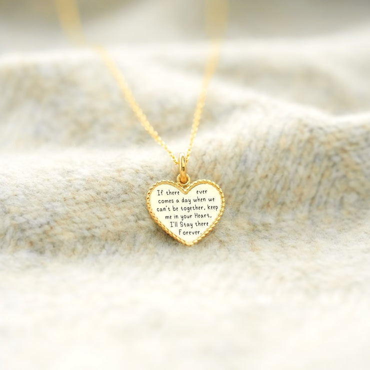 Engraved Heart Pendant Necklace