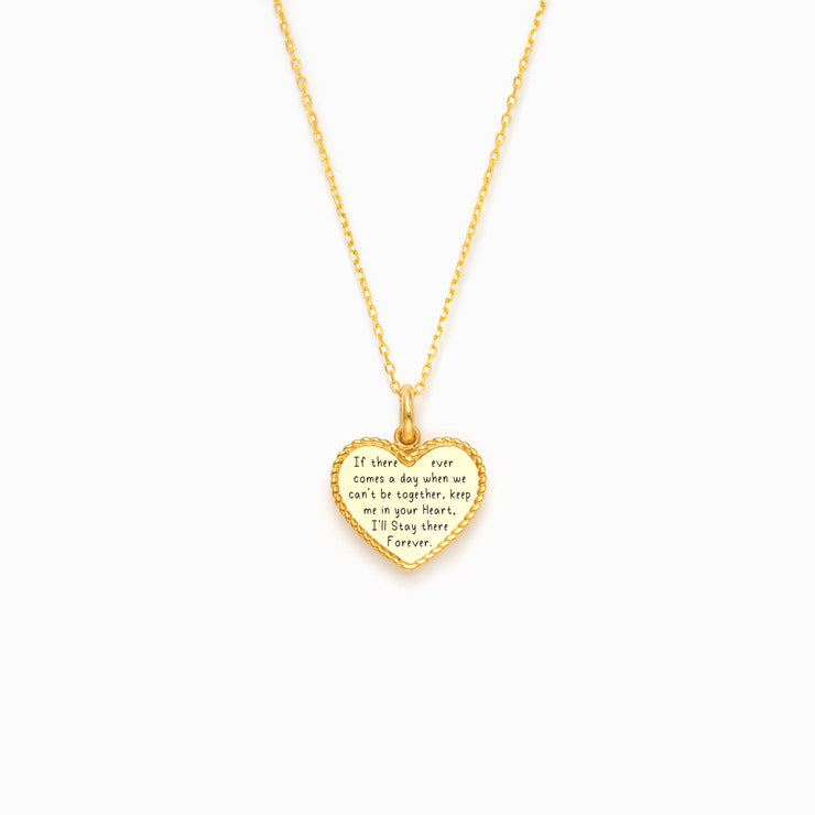 Engraved Heart Pendant Necklace