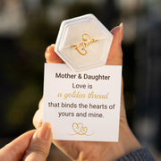 Mother & Daughter Love Is A Golden Thread Linking Hearts Ring