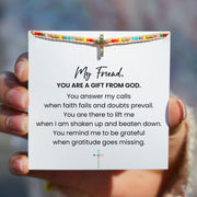My Friend You Are A Gift From God Pavé Cross Bracelet