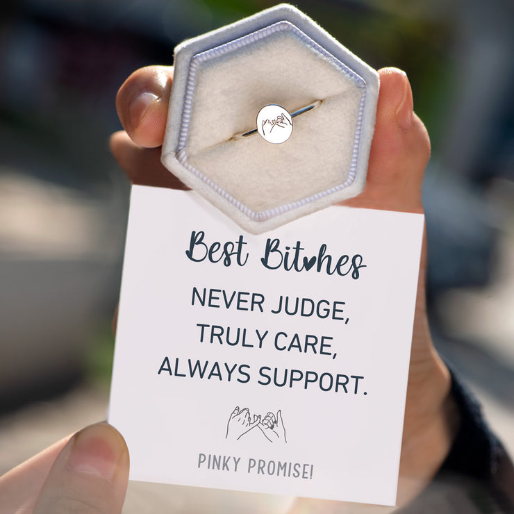 Best Bi♥︎ches Never Judge Is A Pinky Promise Ring